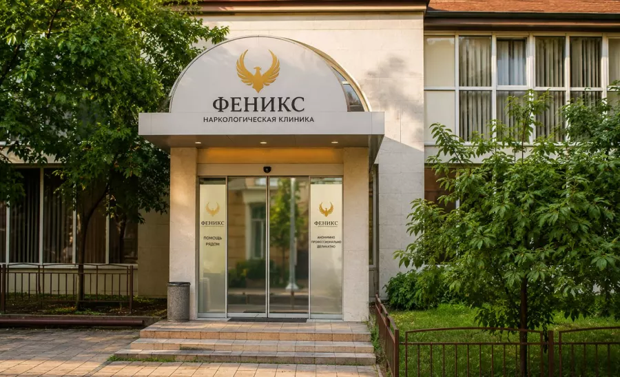 Вход в наркологическую клинику «Феникс» во Мглине